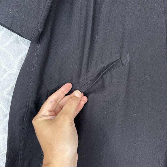 Eileen Fisher Open Front Kimono Cardigan S Black Crepe Pockets Minimal Capsule - Picture 6 of 15